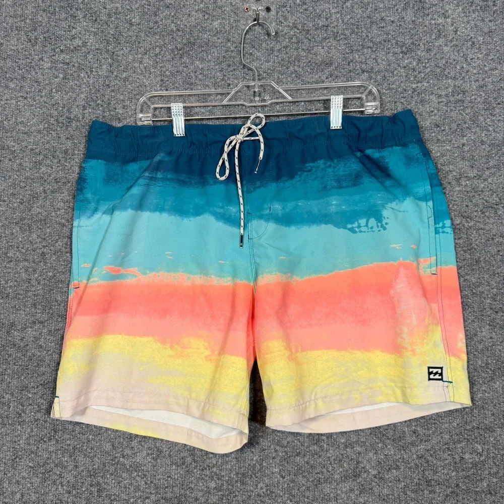 Billabong Recycler Layback Swim Trunks Mens XL Colorful Board Shorts Surf Swim